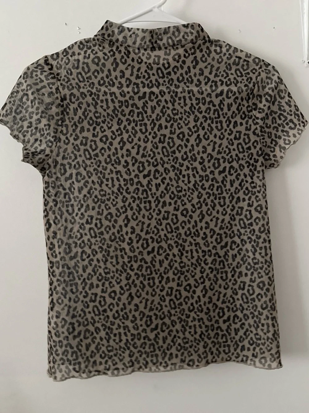 Justice Girls Leopard Print Mock Neck Top - Taupe & Black